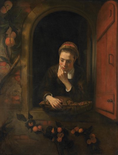 Girl at the Window, Known as The Pensive by Nicolaes Maes
